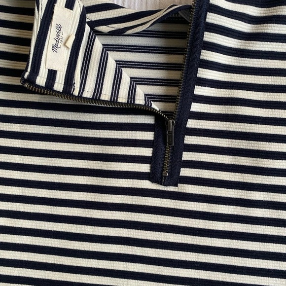 Madewell Gallerists Navy and White Ponte Striped 3/4 Sleeve Top Size XSmall - Picture 5 of 13